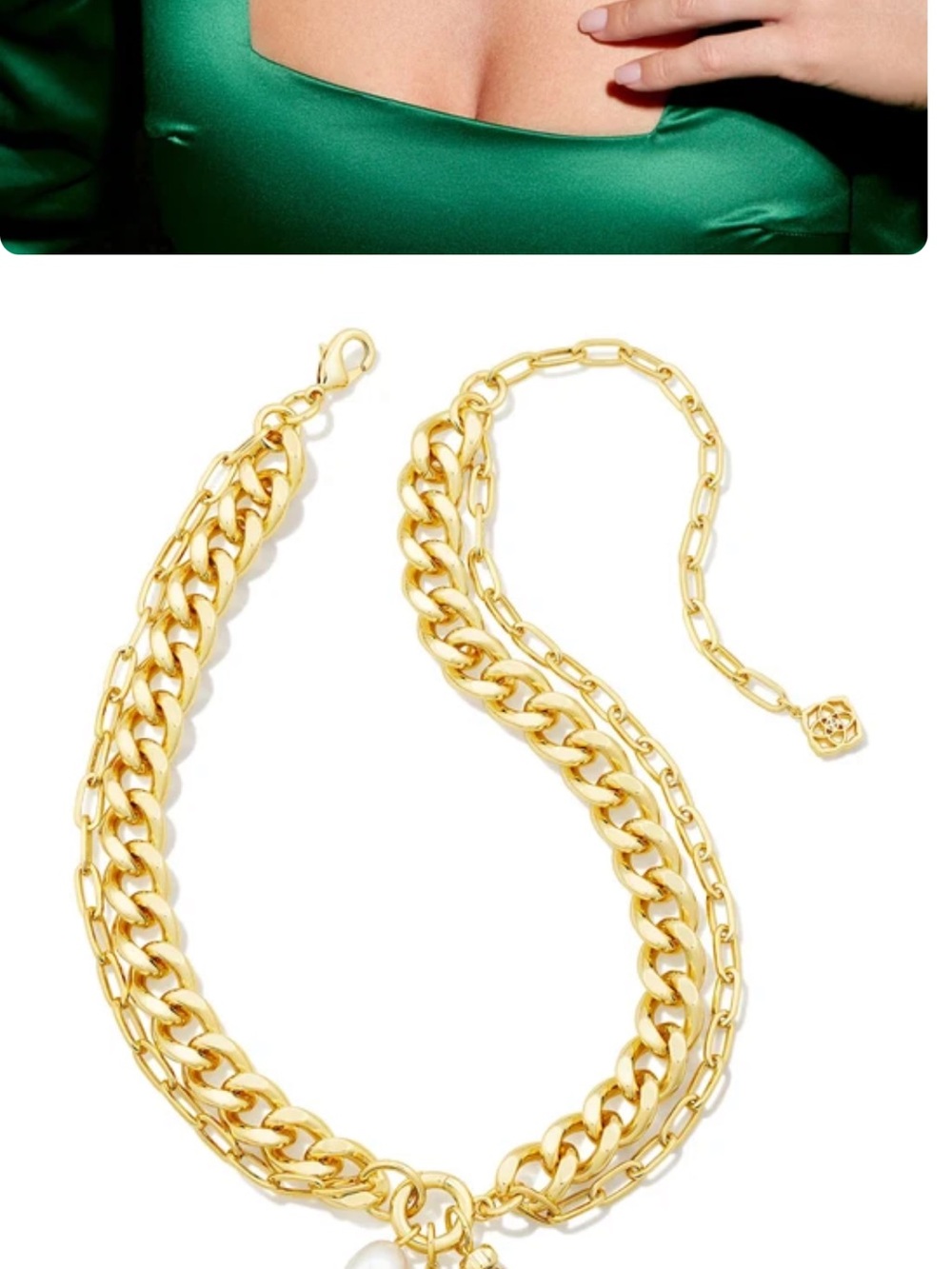 Kendra Scott Gold Double-Chain Necklace with Pendant Accent